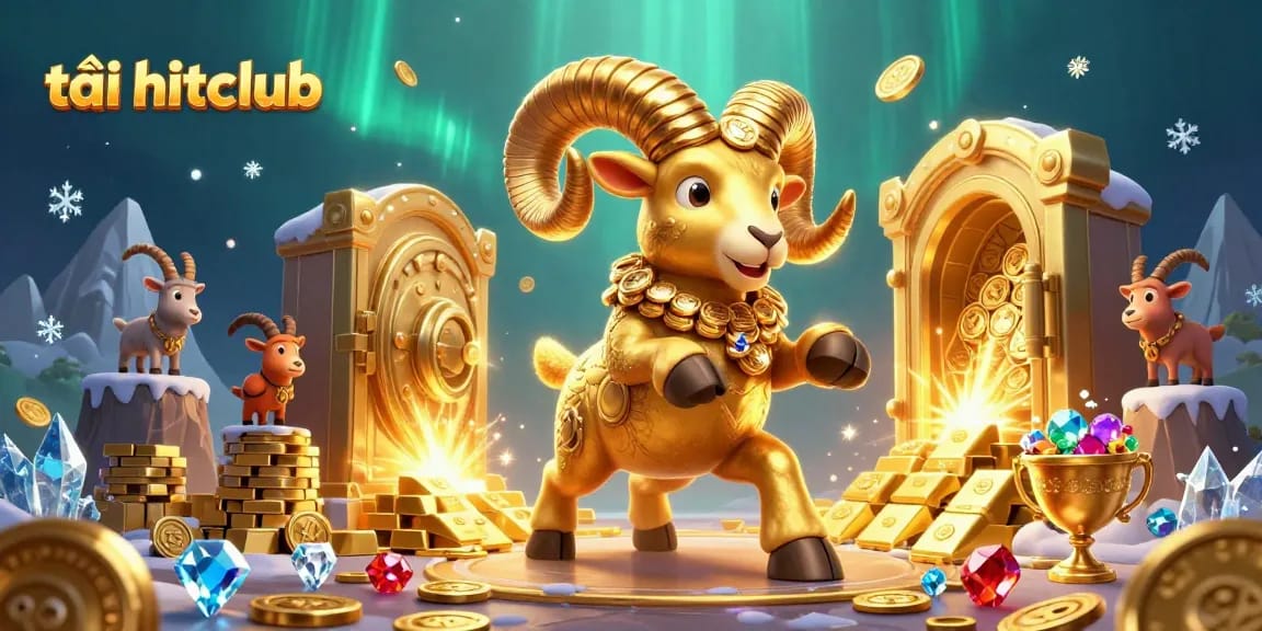 Engage in excitement with tải hitclub as a golden ram charges through a treasure vault bursting with jewels.