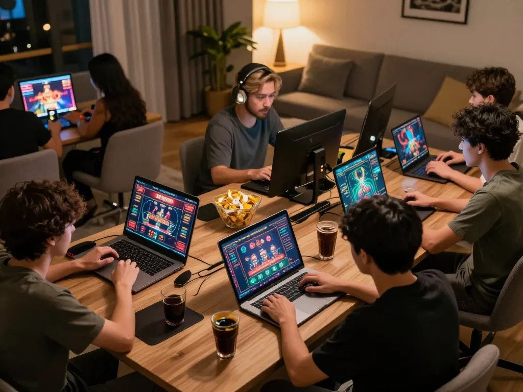 Players enjoying engaging online gaming sessions at 789betpa in a cozy home setting.