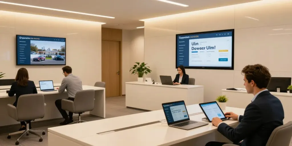 Professioneller Immobilienmakler Ulm in modernem Büroumfeld mit digitalen Plattformen.