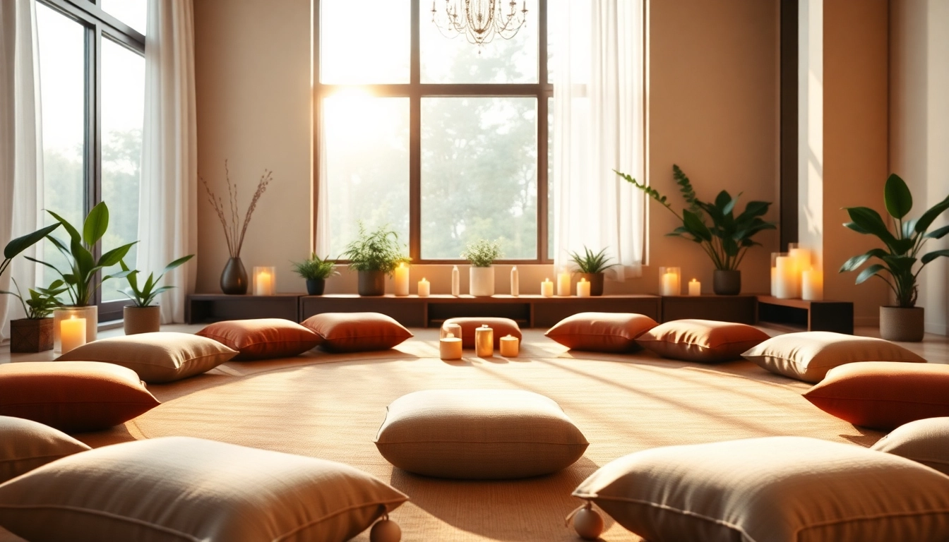 Erleben Sie transformative Spirituelle Seminare in einem harmonischen Raum mit beruhigenden Farben und sanfter Beleuchtung.