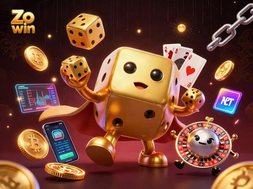 Engage with the thrilling world of Zo win featuring dynamic golden dice and electrifying casino elements.