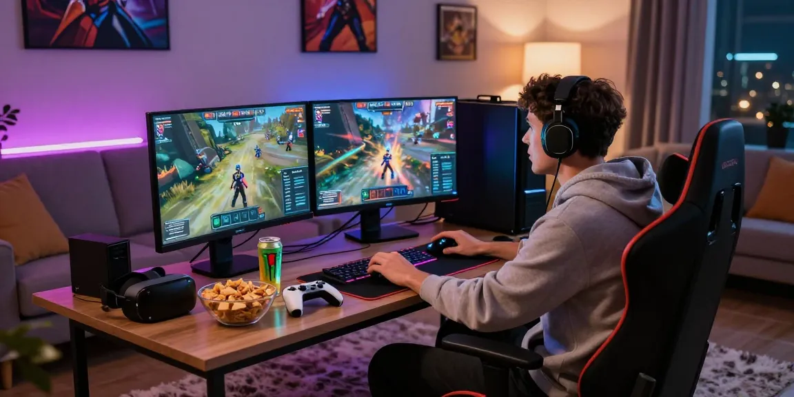 Exciting FAFA828 gaming moment with a gamer engrossed in a vibrant living room