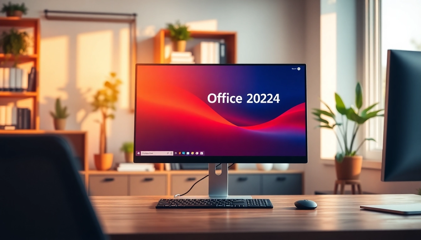 Original Office 2024 Pro Plus kaufen in einem modernen Büro mit ansprechendem Design.