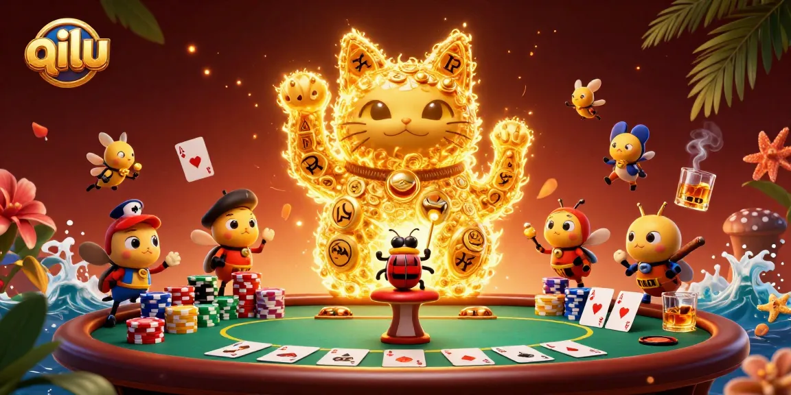 Experience gaming excitement with qilu's lucky cat and dynamic poker elements